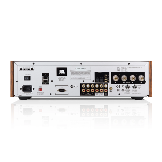 JBL SA750 - Teak - Streaming Integrated Stereo Amplifier – Anniversary Edition - Back